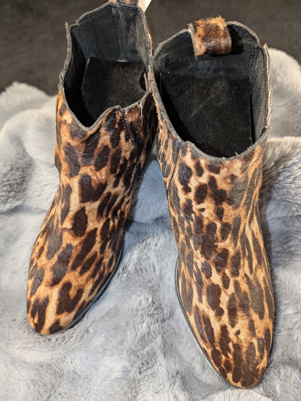 NWOT Vince Camuto Leopard-Print Ankle Booties in Brown and Black